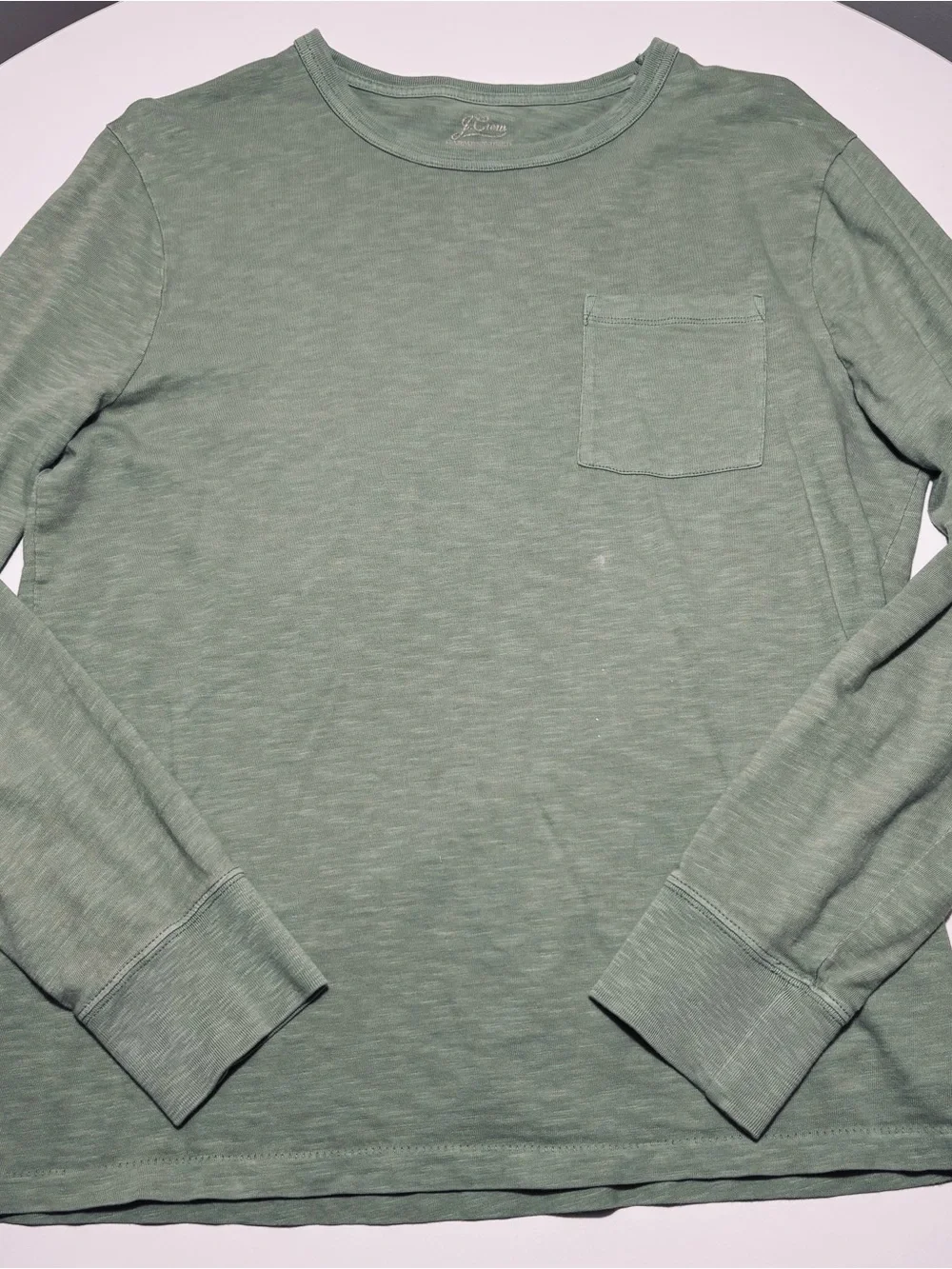 J. Crew Sage Green Cotton Long Sleeve Tee